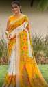 New Yellow And White Saree For Women