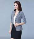 check-grey-blazer-for-ladies