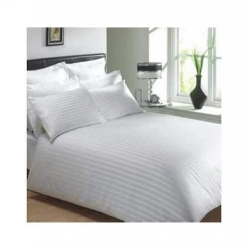 Hotel White Cotton Double Bed Sheet