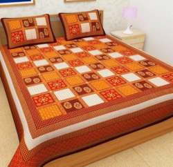 Rajwadi Print Double Bed Sheet by Raheja Textiles
