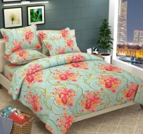 King Size Floral Printed Bed Sheet by Parkash Overseas