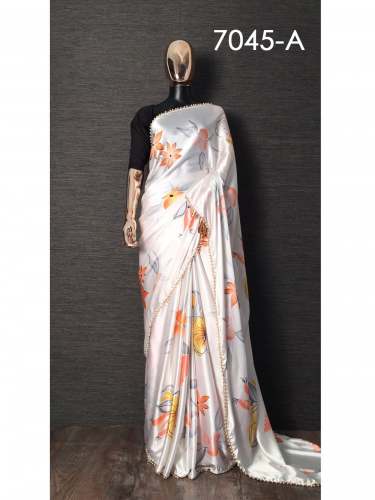 Designer Printed Satin saree by Shruti Creation