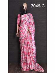 Digital printed Satin Silk saree