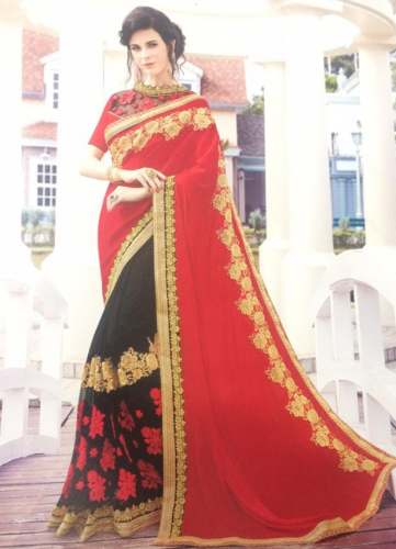 Buy Black And Red Saree For Women by Kalyan Saree Centre
