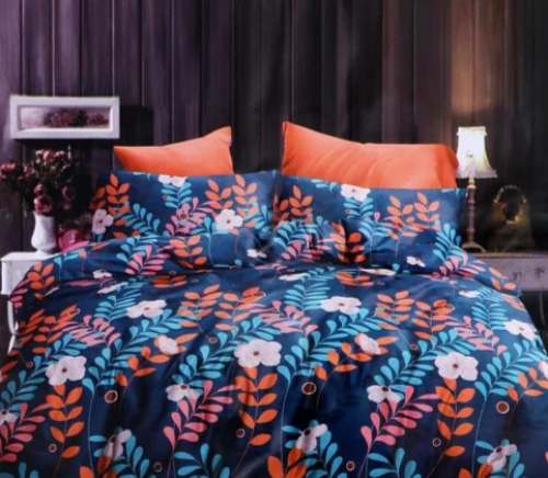 Dark Fancy Printed Bed Sheet by V S Home Decore