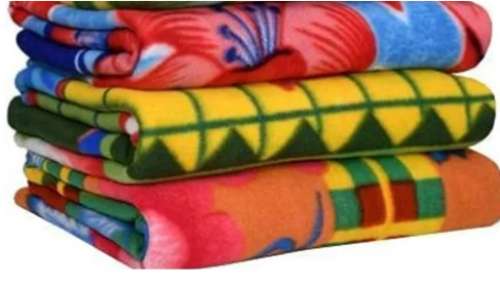 Multi color designer cotton Fleece Blanket by Shivani Bed Cover
