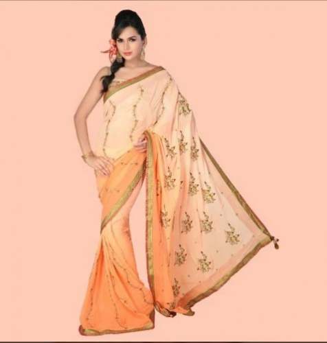 New Collection Orange Shaded Saree For Women