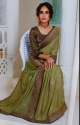 new-collection-plain-border-green-saree