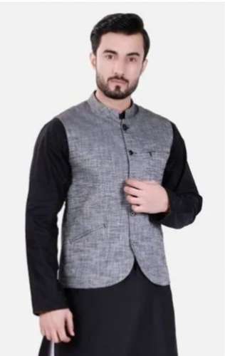 Men collar neck Casual Wear Nehru Jacket by Fashion House