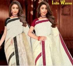 Plain Border Saree For Women