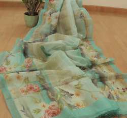  Hand Embroidery Pure Organza Saree With Blouse