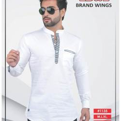 Mens Plain White Kurta Shirt