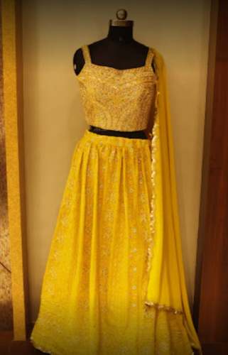 New Collection Yellow Lehenga Choli For Ladies by Odhni Nx