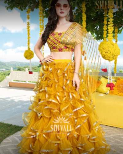 New Collection Yellow Lehenga Choli For Women by Odhni Nx