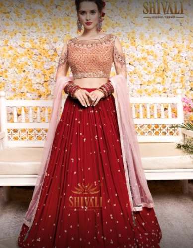 Red Lehenga Choli For Women by Odhni Nx