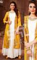 Beautiful Yellow Gown With Mustard Shrug