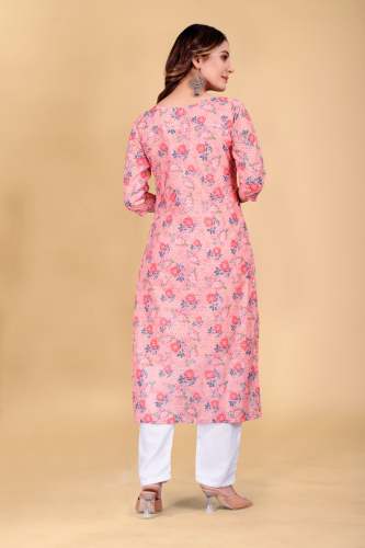 Fancy collections Ladies pink Kurti Pant Set 