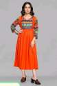Woman solid work fancy kurti thumb 3