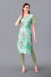 Ladies fancy flower digital print Kurti	
