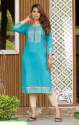 Ladies rayon foil print Kurti  thumb 1