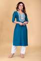 Ladies Round Neck Kurtis pant set  thumb 5