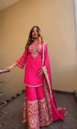 AM-342 Party Wear Embroidered Suit 