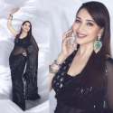 Beautiful Black Party Wear Georgette Saree thumb 2