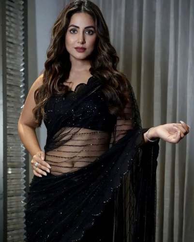 Black Georgette Saree With 5MM Sequence Work