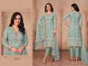 Fancy Butterfly Net Sequence Chikan Suit No 224 thumb 12