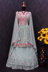 Semi Stitched Georgette Ladies Suit 7108