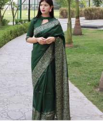 Soft Lichi Silk Saree With Jacquard Design