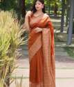 Soft Lichi Silk Saree With Jacquard Design thumb 1