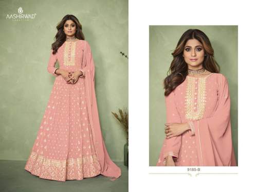 Wedding Wear Georgette Embroidered Gown No 9187 by Amiira The Fashion Store