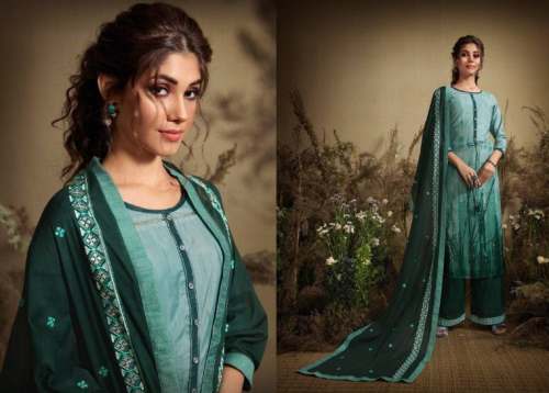 Party Wear Green Palazzo Suit 