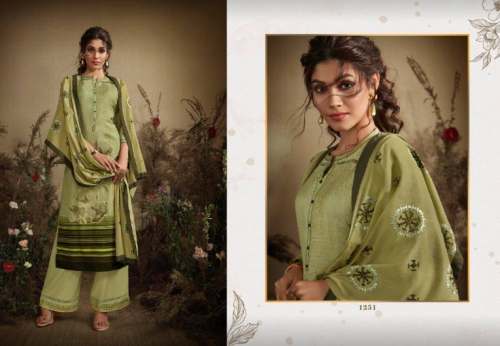 Printed Fancy Pista Green Palazzo Suit 