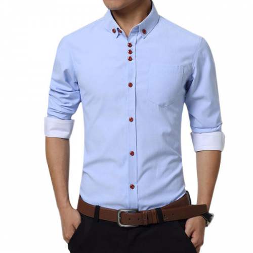 Sky Blue Men Formal Shirt  by Colors Lifestyle