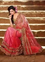 Wedding Wear Net Embroidered Saree