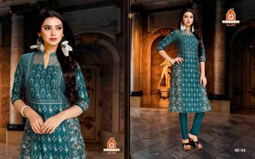 Straight Printed Kurti by Silk India