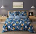 Flower Print Double Bed Sheet With Pillow Cover