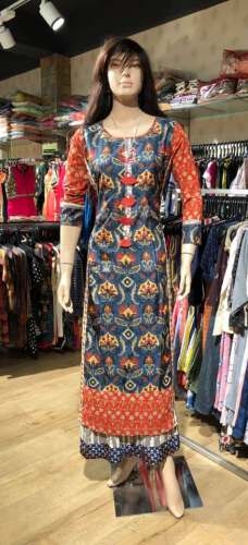 Fancy Long Printed Kurtis  by Yara Boutique