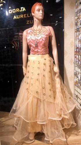 Pretty Net Crop Top Lehenga Choli by Yara Boutique