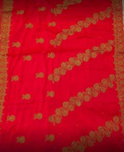 New Collection Red Embroidery Work Saree by Vasundhara Textiles