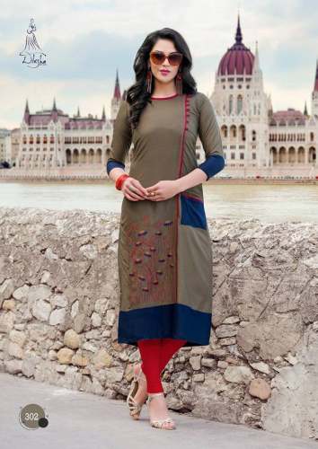 Fancy Rayon Straight Kurti