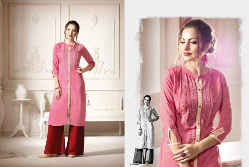 Regular Wear Kurti With Palazzo Pant by NAMAH