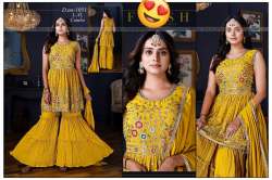 Unique Yellow Sharara Suit