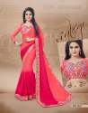 plain-pink-shaded-saree-with-printed-lace