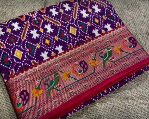 Buy Ikat Printed Hand loom Saree
