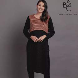 Straight Woolen Black Kurti by Girls zone