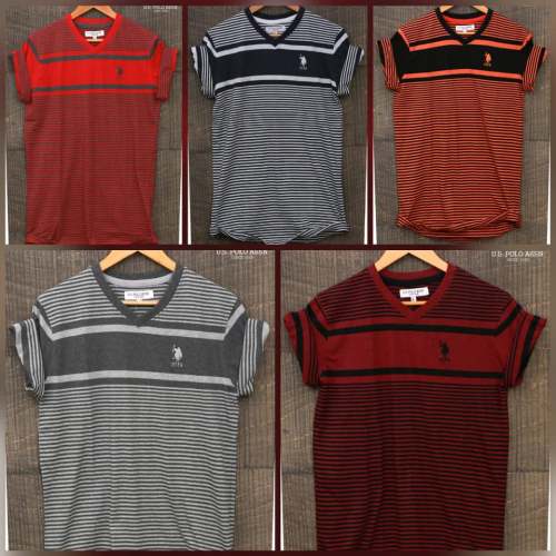 V Neck Striped Design Boys T shirt 