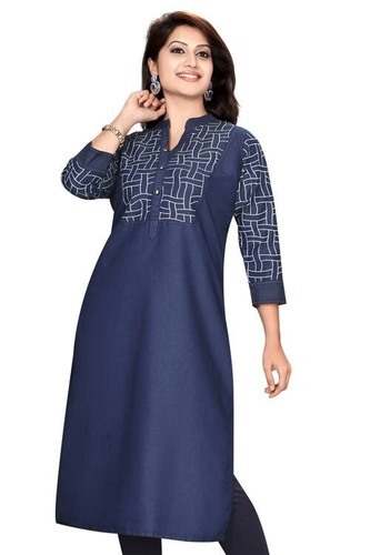 Denim designer kurti by Dnyana Fashion